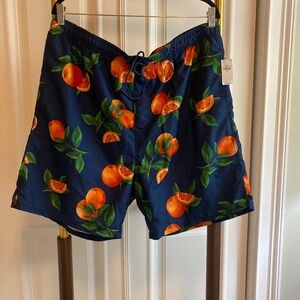 Old Navy Men's Orange Printed Swim Trunks